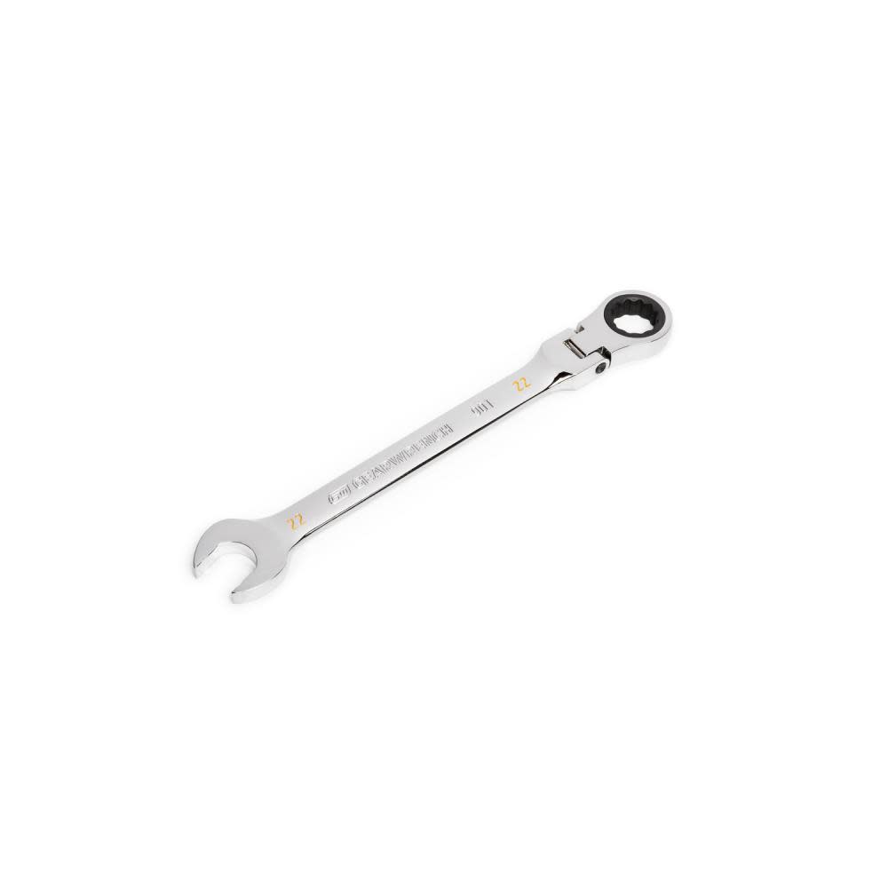 GEARWRENCH 22mm 90T 12 Point Flex Head Ratcheting Combination Wrench - Flockneti