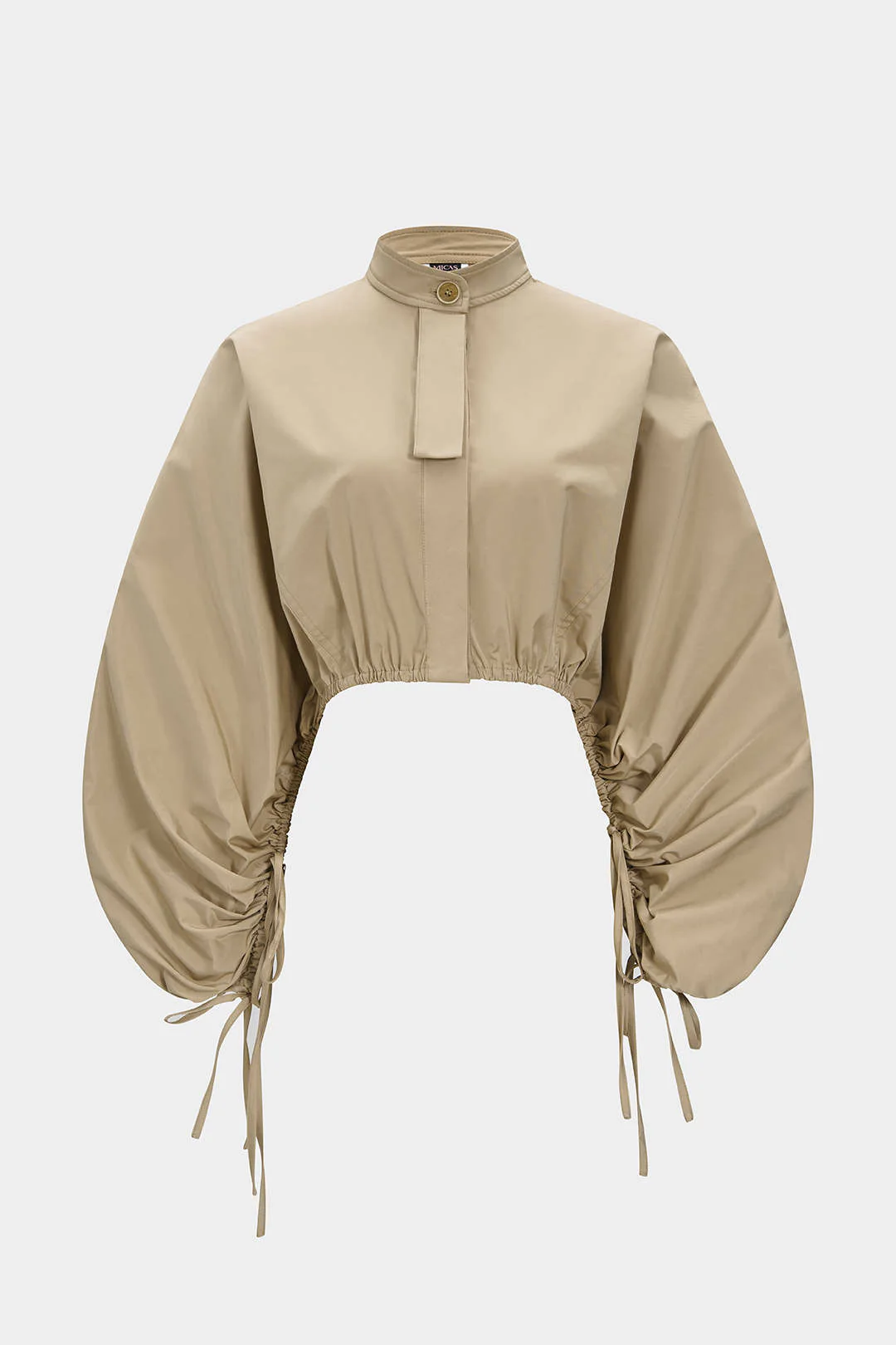 Tie-Up Ruched Long-Sleeve Jacket - Flockneti