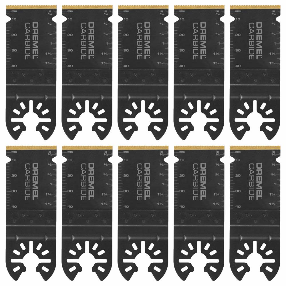 Dremel Universal Dual Interface 1 1/4″ Carbide Flush Cutting Oscillating Blade 10pc - Flockneti