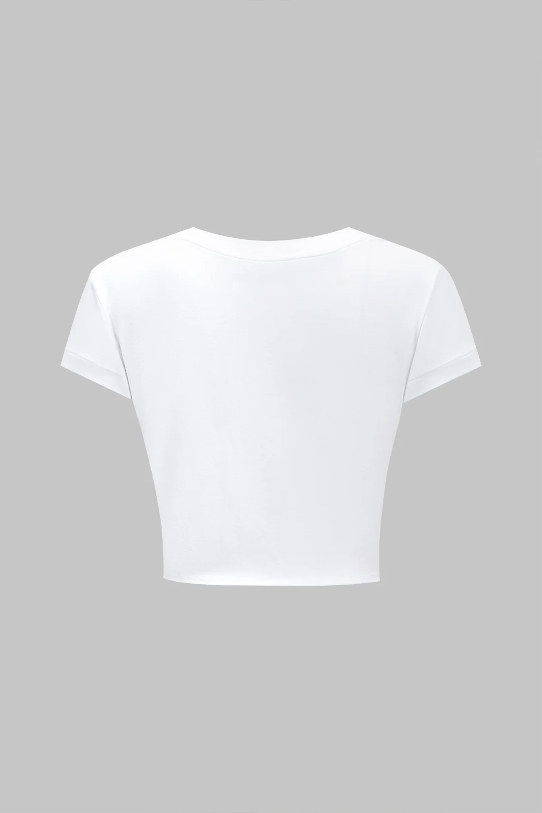 Tie Front Short Sleeve T-Shirt - Flockneti