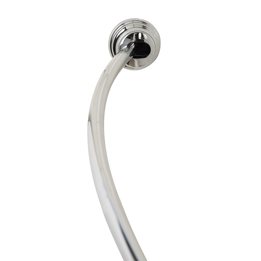 Zenith Shower Curtain Curved Rod Chrome Plated Aluminum - Flockneti