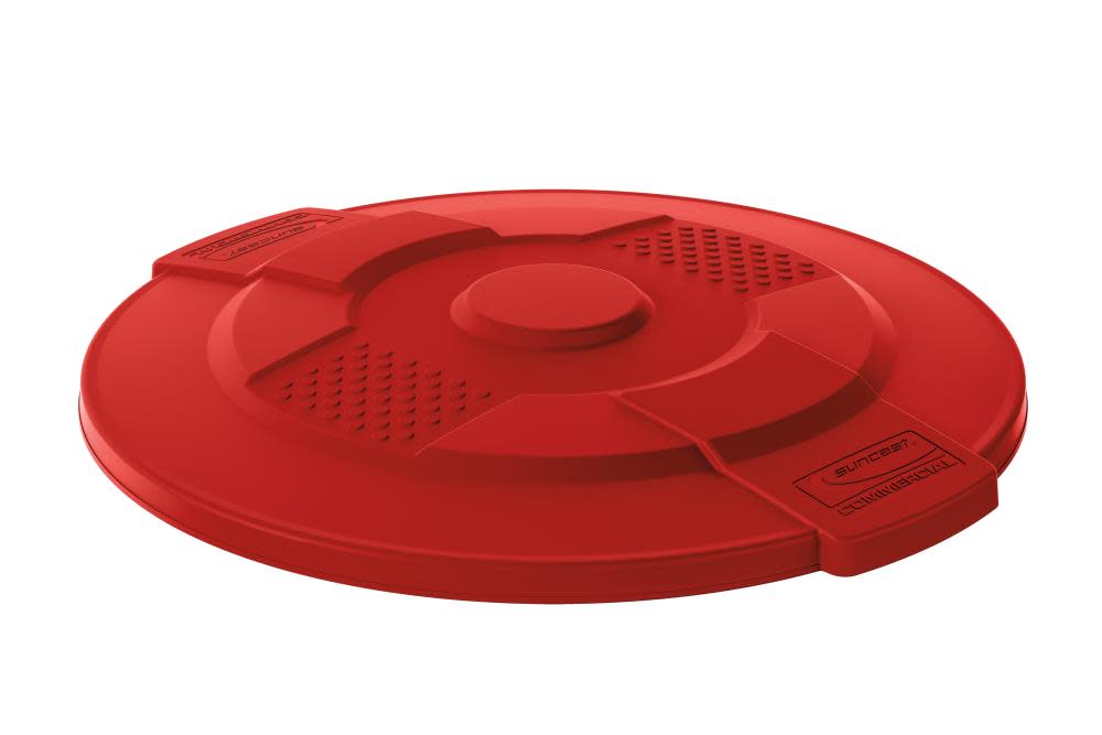 Suncast Plastic Utility Trash Lid – 44 Gallon Red - Flockneti