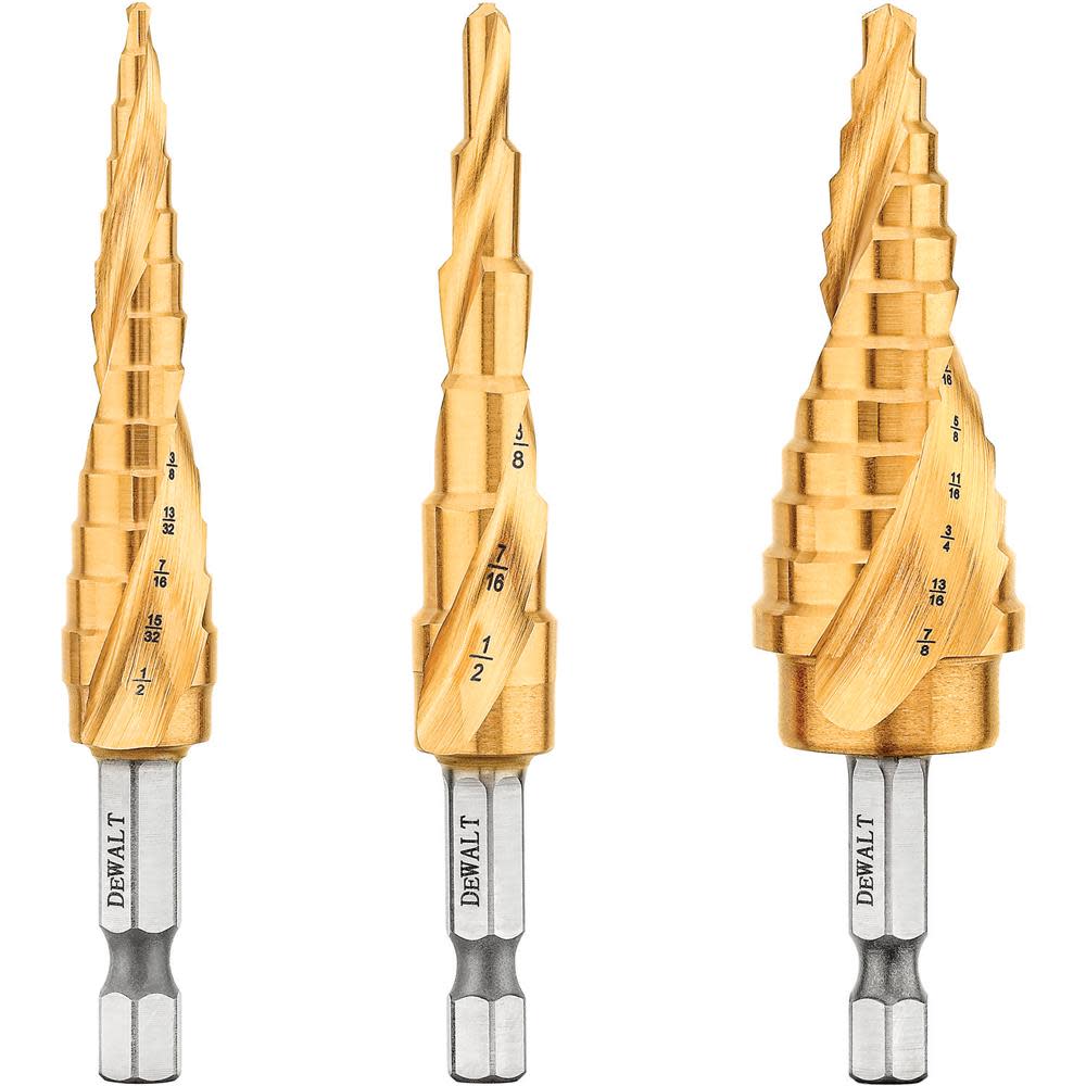 DEWALT 3-Pc. Impact Ready Step Drill Bit Set - Flockneti
