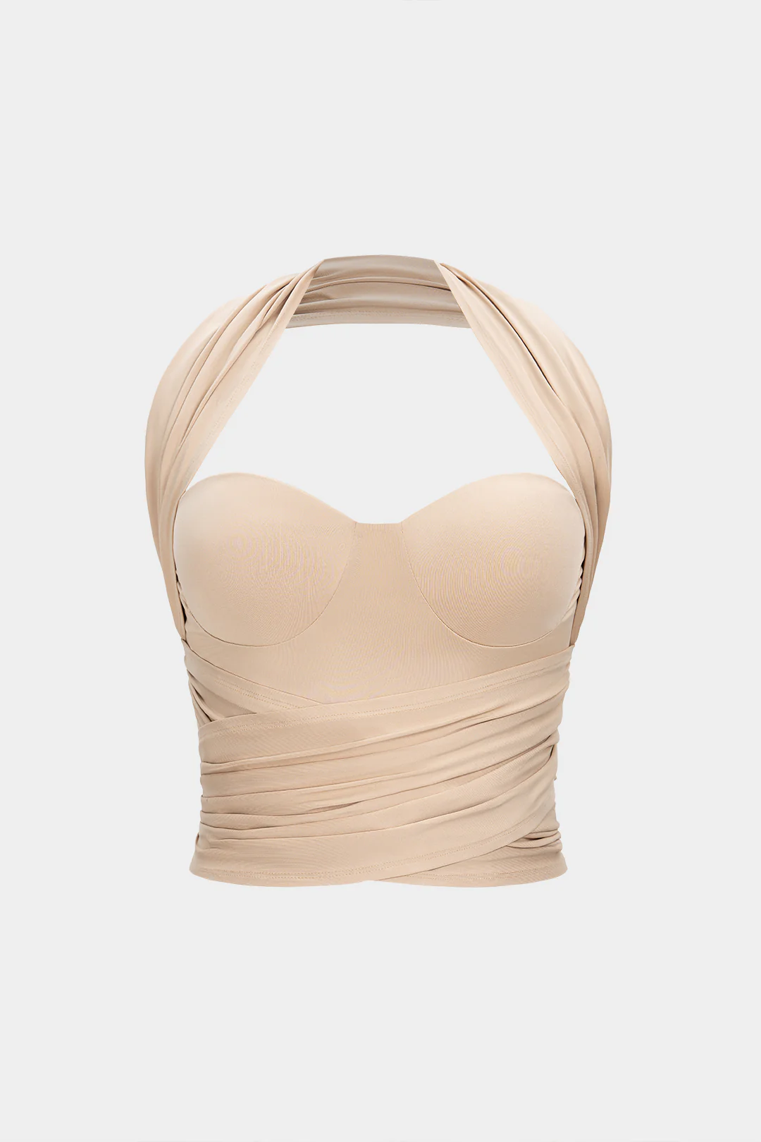 Halter Bustier Crossed Ruched Cami Top - Flockneti