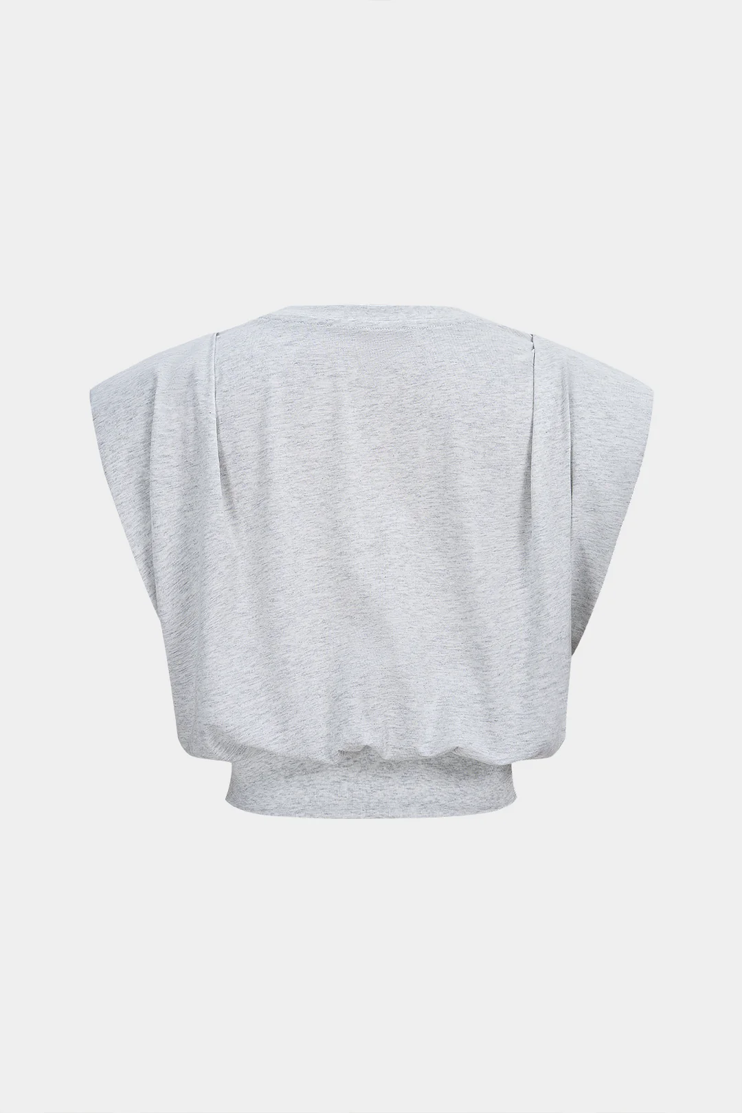 Letter Print Ruched Sleeveless T-Shirt - Flockneti