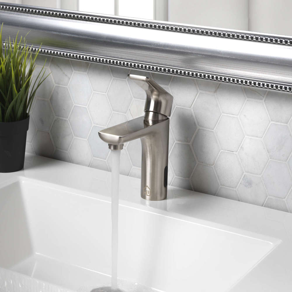 Homewerks Bathroom Sink Faucet Brushed Nickel 1 Handle - Flockneti
