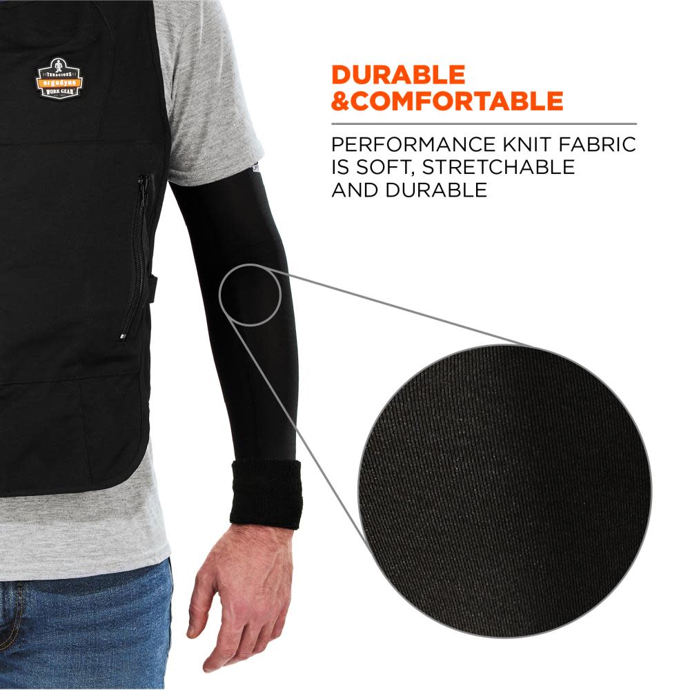 Ergodyne Chill Its 6690 Black Cooling Arm Sleeves XL - Flockneti