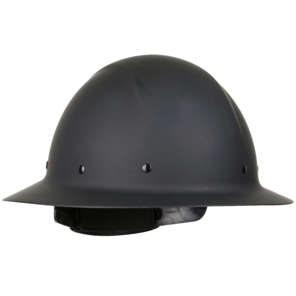 Protective Industrial Products Dynamic Wolfjaw Hard Hat Matte Black Full Brim Smooth Dome - Flockneti