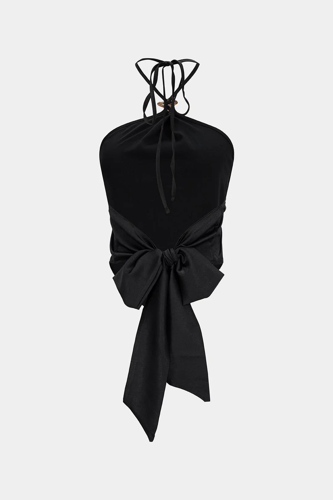 Satin Halter Tie Back Backless Cami Top - Flockneti