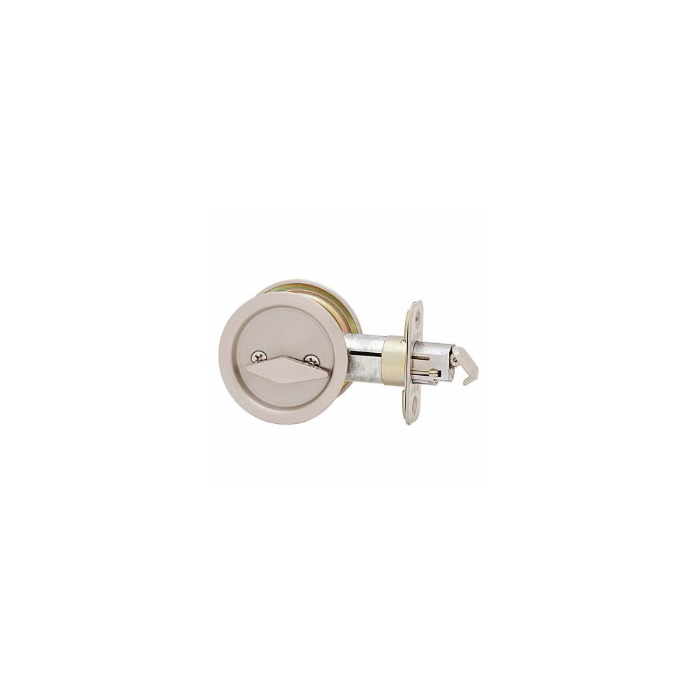 Kwikset Satin Nickel Round Pocket Door Privacy Lock - Flockneti
