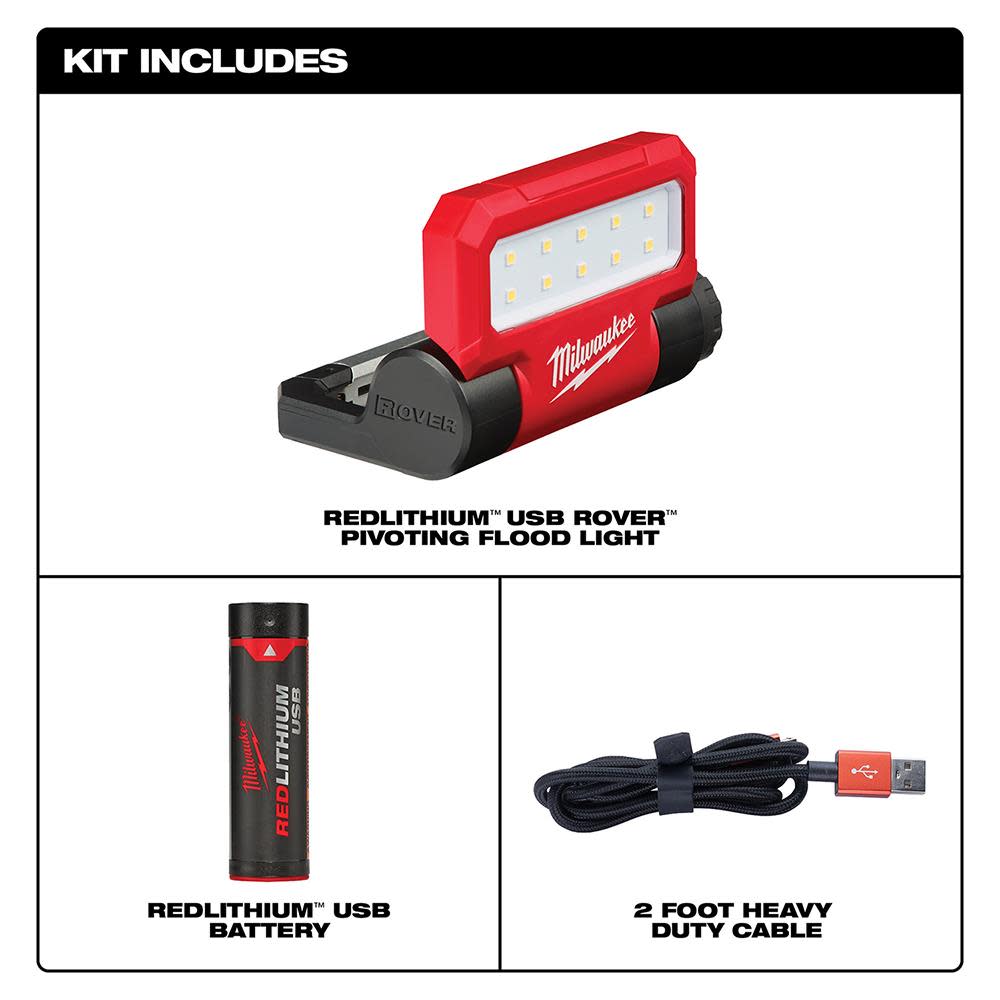 Milwaukee USB Rechargeable Rover Pivoting LED Flood Light - Flockneti