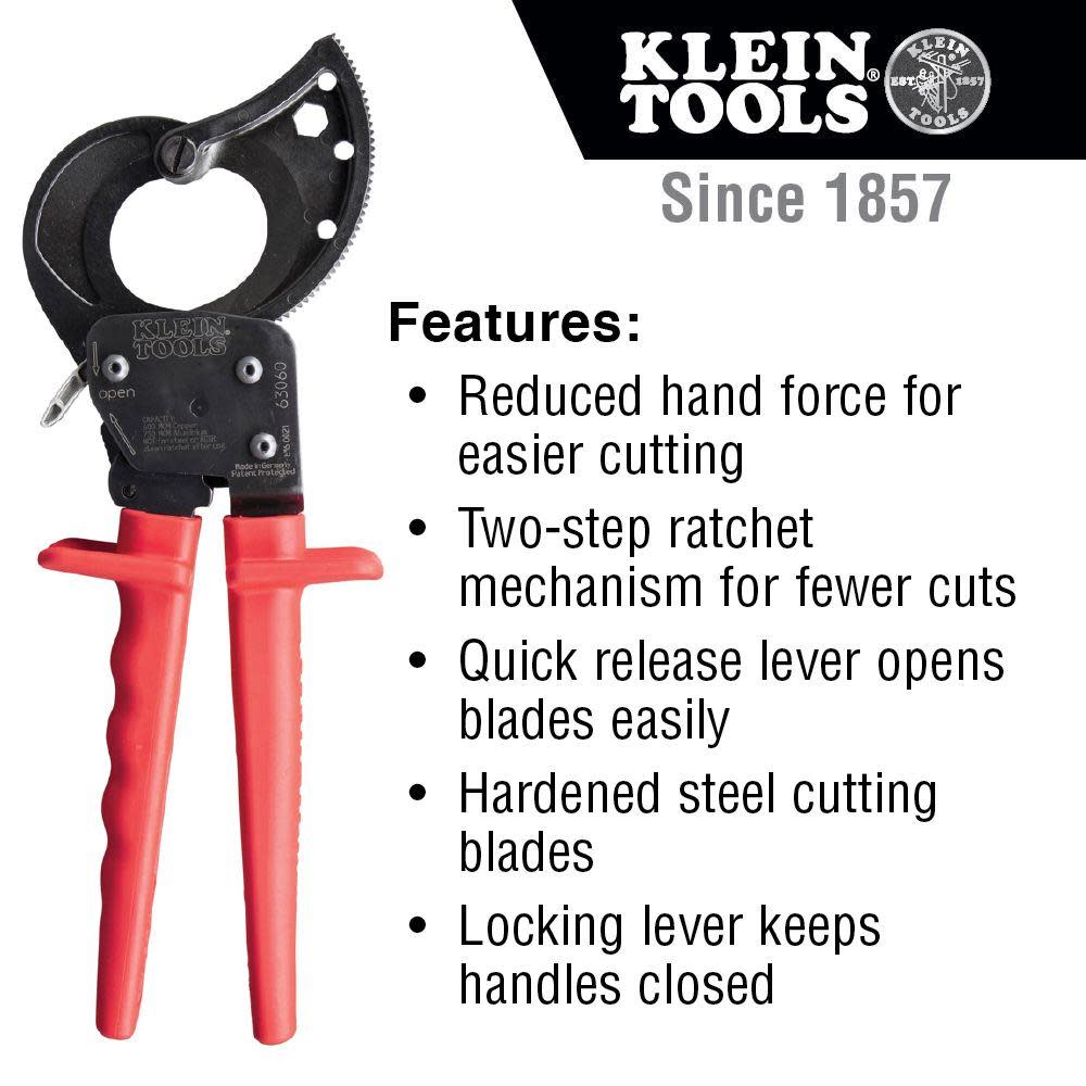 Klein Tools Ratcheting Cable Cutter - Flockneti