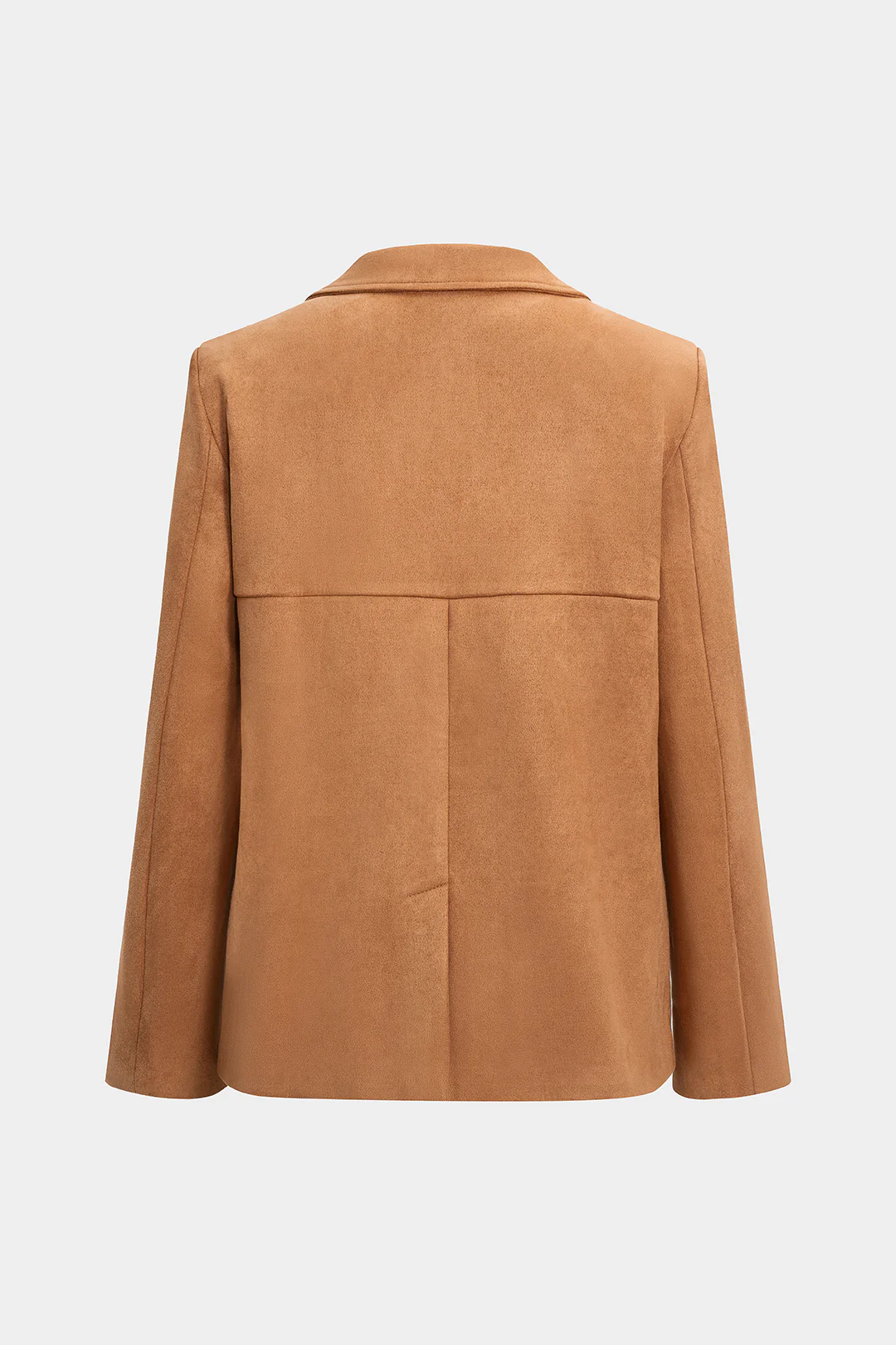 Suede Button Notched Lapel Jacket - Flockneti