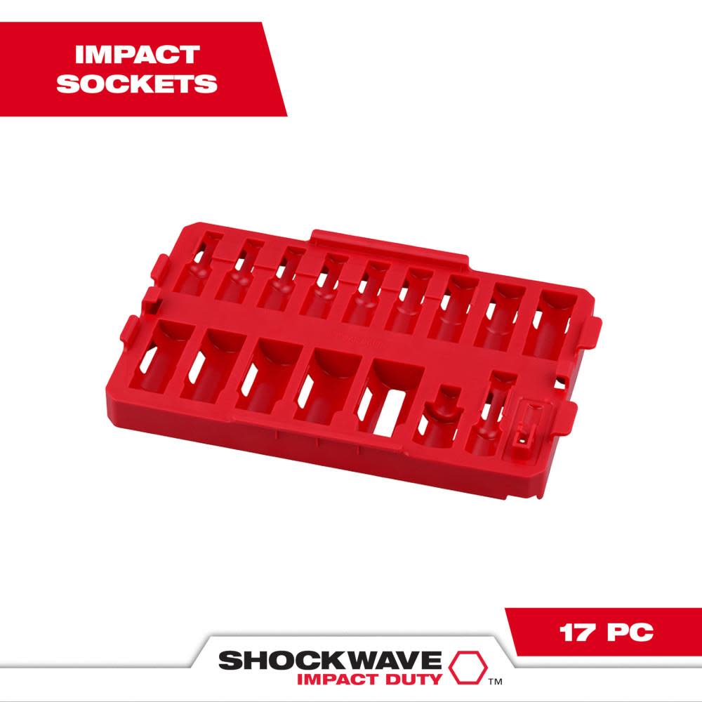 Milwaukee SHOCKWAVE Impact Duty Socket 3/8 Dr 17pc Tray Only - Flockneti