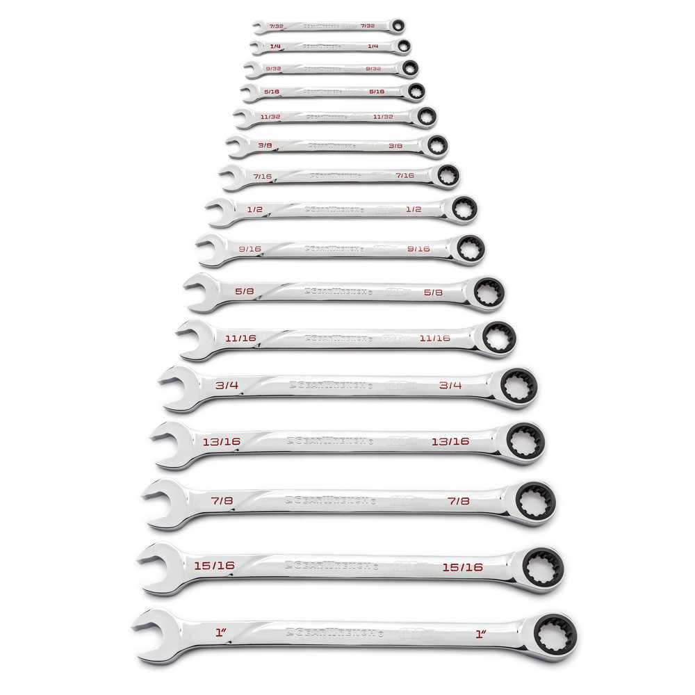 GEARWRENCH 16 pc 120XP Universal Spline Sae XL Combination Ratcheting Wrench Set - Flockneti