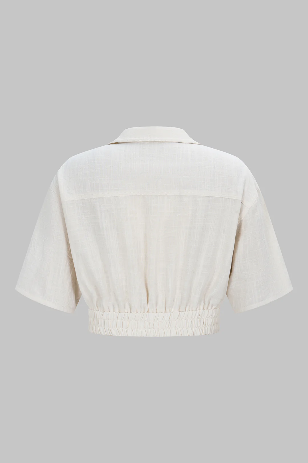 Linen Lapel Button Short Sleeve Shirt - Flockneti