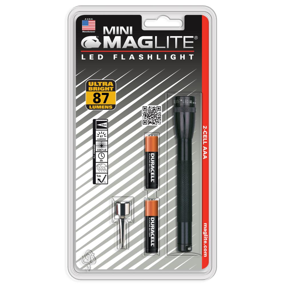 Mini LED 2-Cell AAA Black Flashlight - Flockneti