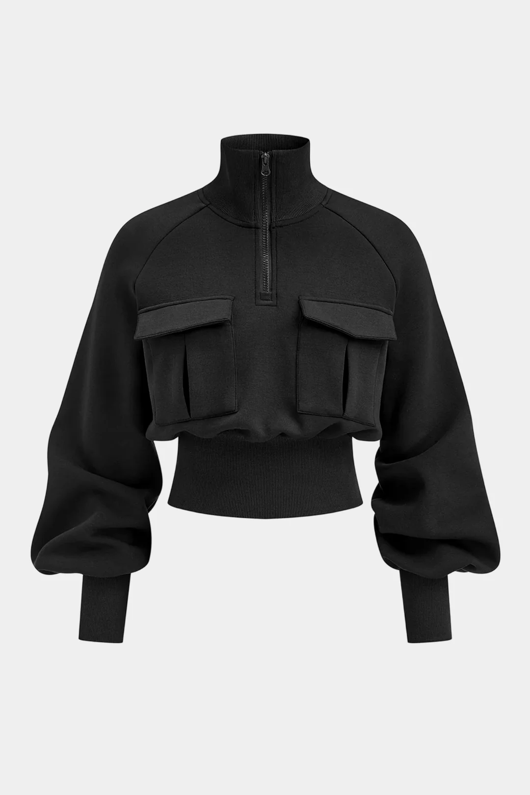 Stand Collar Pocket Zipper Sweatshirt - Flockneti