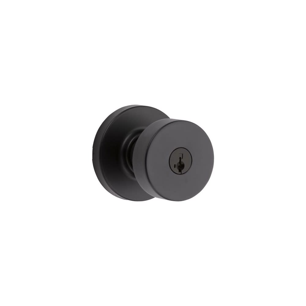 Kwikset Pismo Door Knob SmartKey Matte Black Exterior Keyed Entry - Flockneti