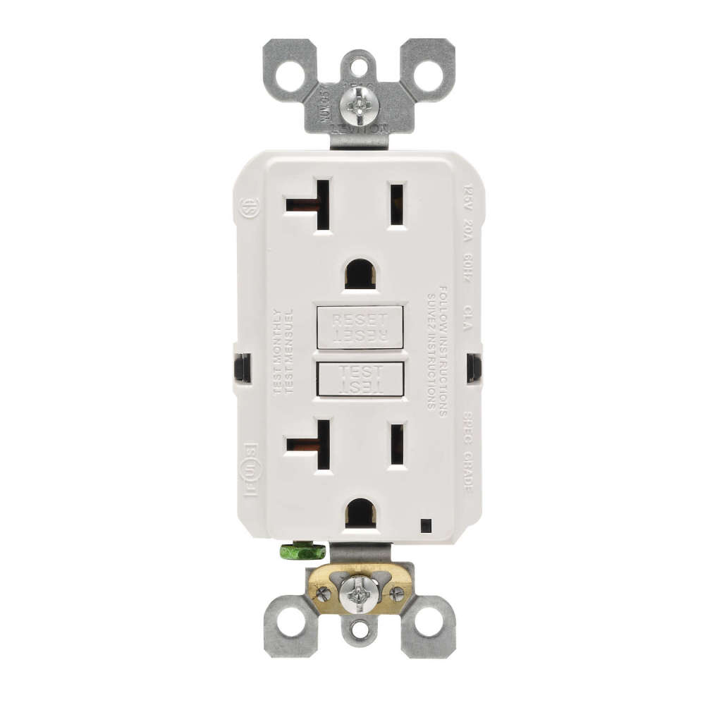 Leviton SmartlockPro GFCI Outlet 20A 125V Duplex White NEMA 5-20R - Flockneti