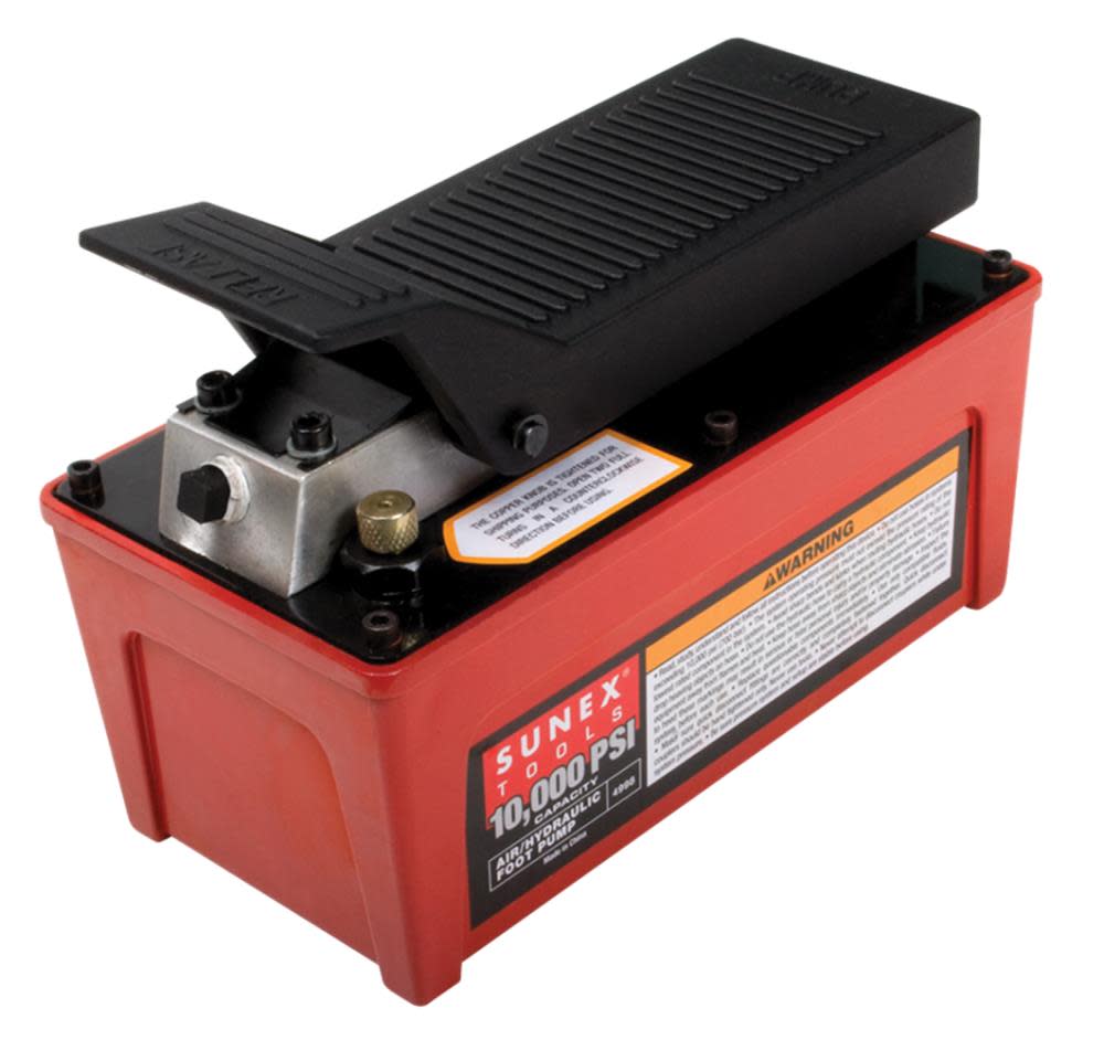 Sunex 10000 PSI Capacity Air/Hydraulic Foot Pump - Flockneti