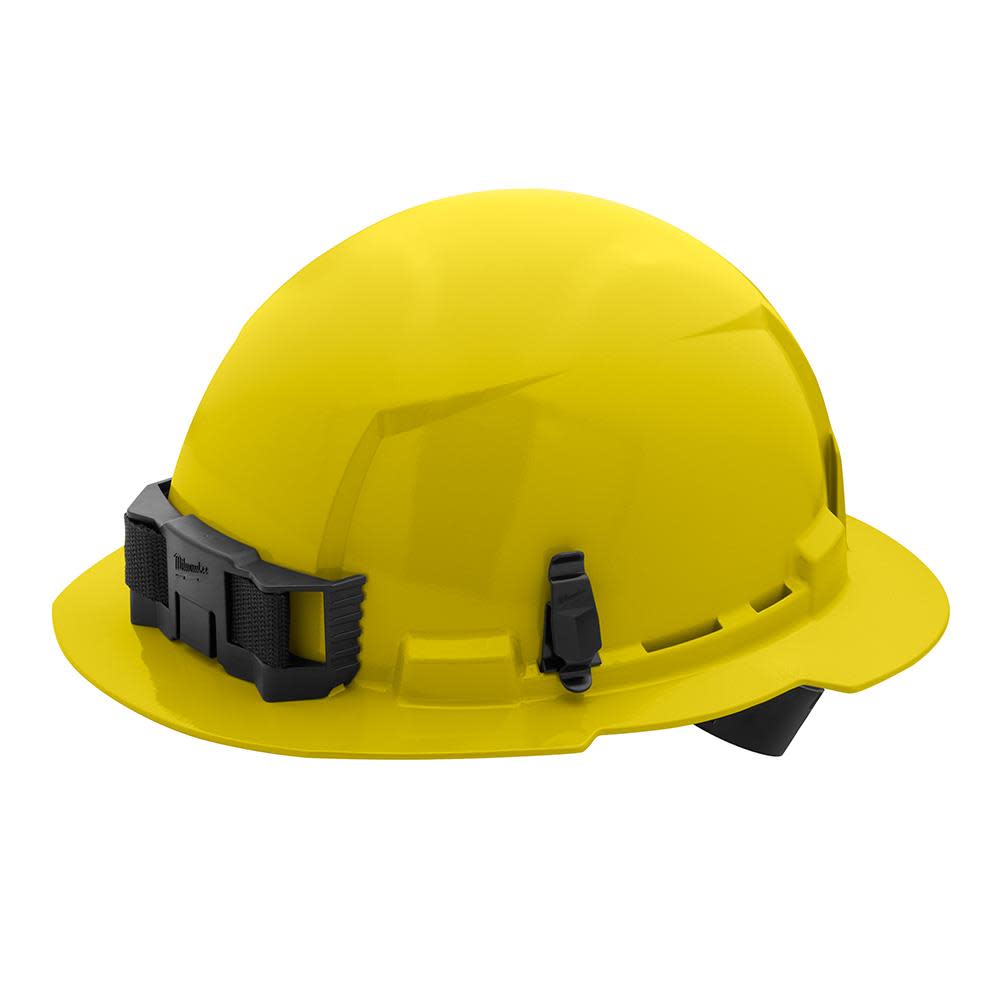 Milwaukee Yellow Full Brim Hard Hat with 4pt Ratcheting Suspension Type 1 Class E - Flockneti