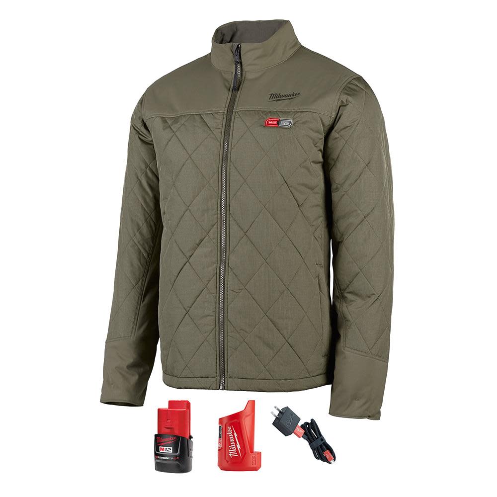 Milwaukee M12 Heated AXIS Jacket Kit XL Olive Green - Flockneti