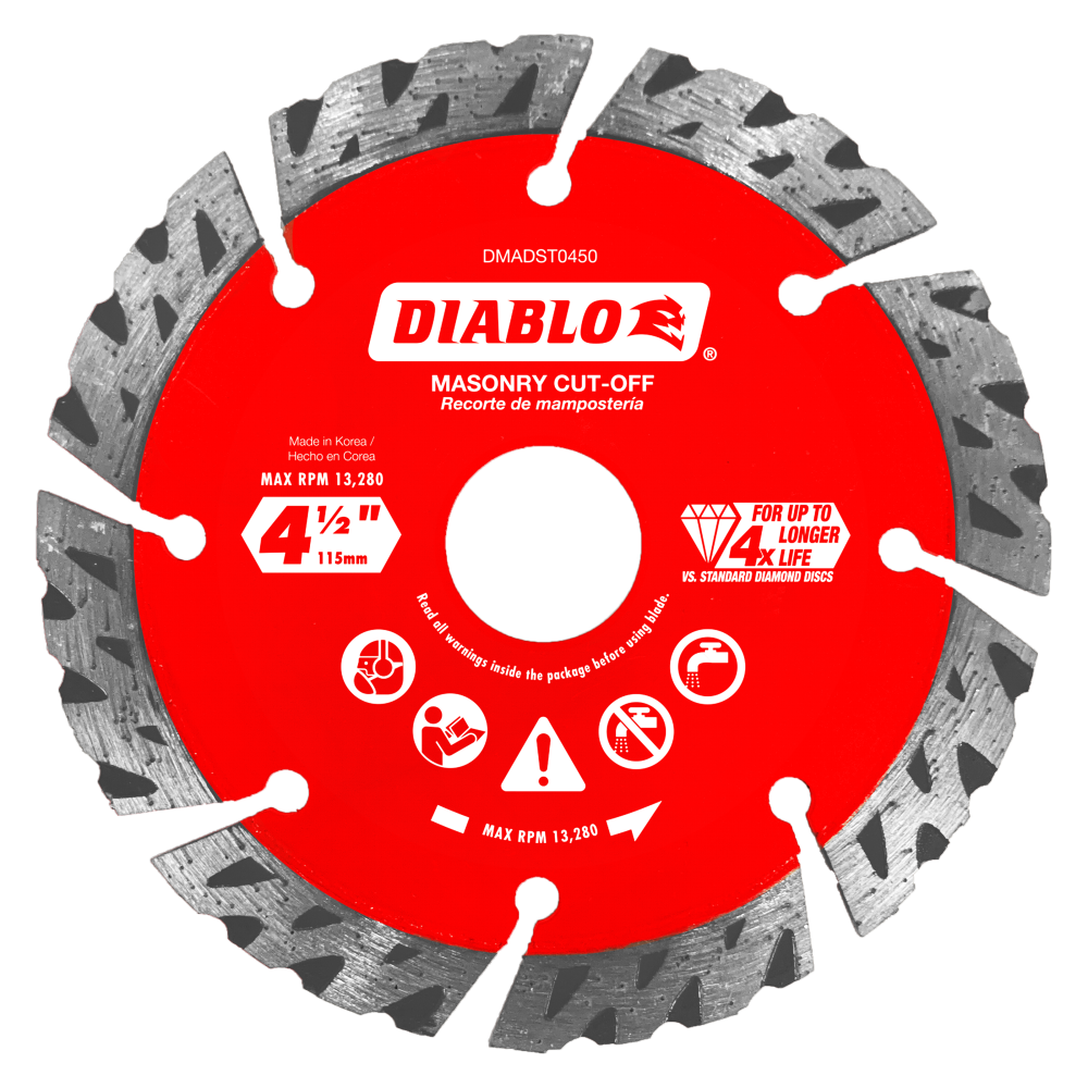 Diablo Tools 4-1/2″ Diamond Segmented Turbo Cut-Off Discs for Masonry - Flockneti