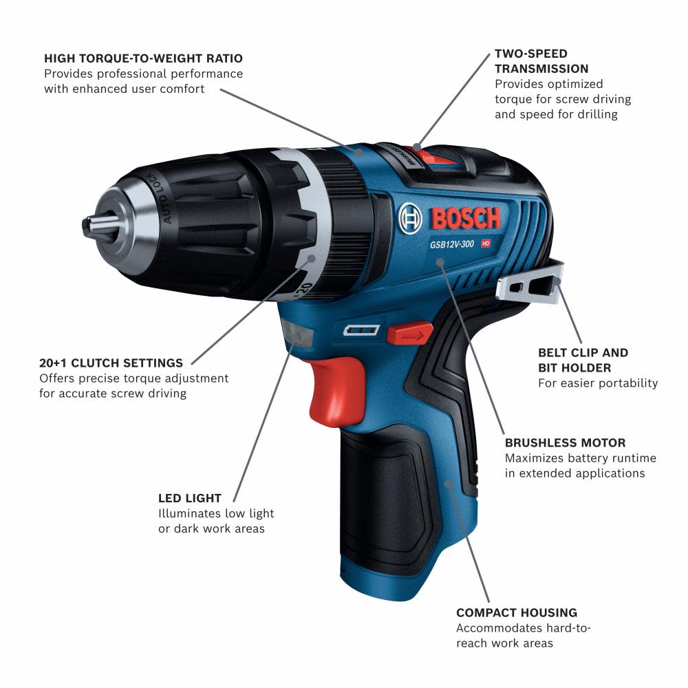 Bosch 12V Max Brushless 3/8 In. Hammer Drill/Driver (Bare Tool) - Flockneti