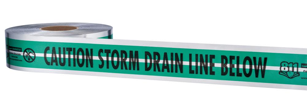 Empire Level MAGNATEC Premium Detectable Tape Sewer Line - Flockneti