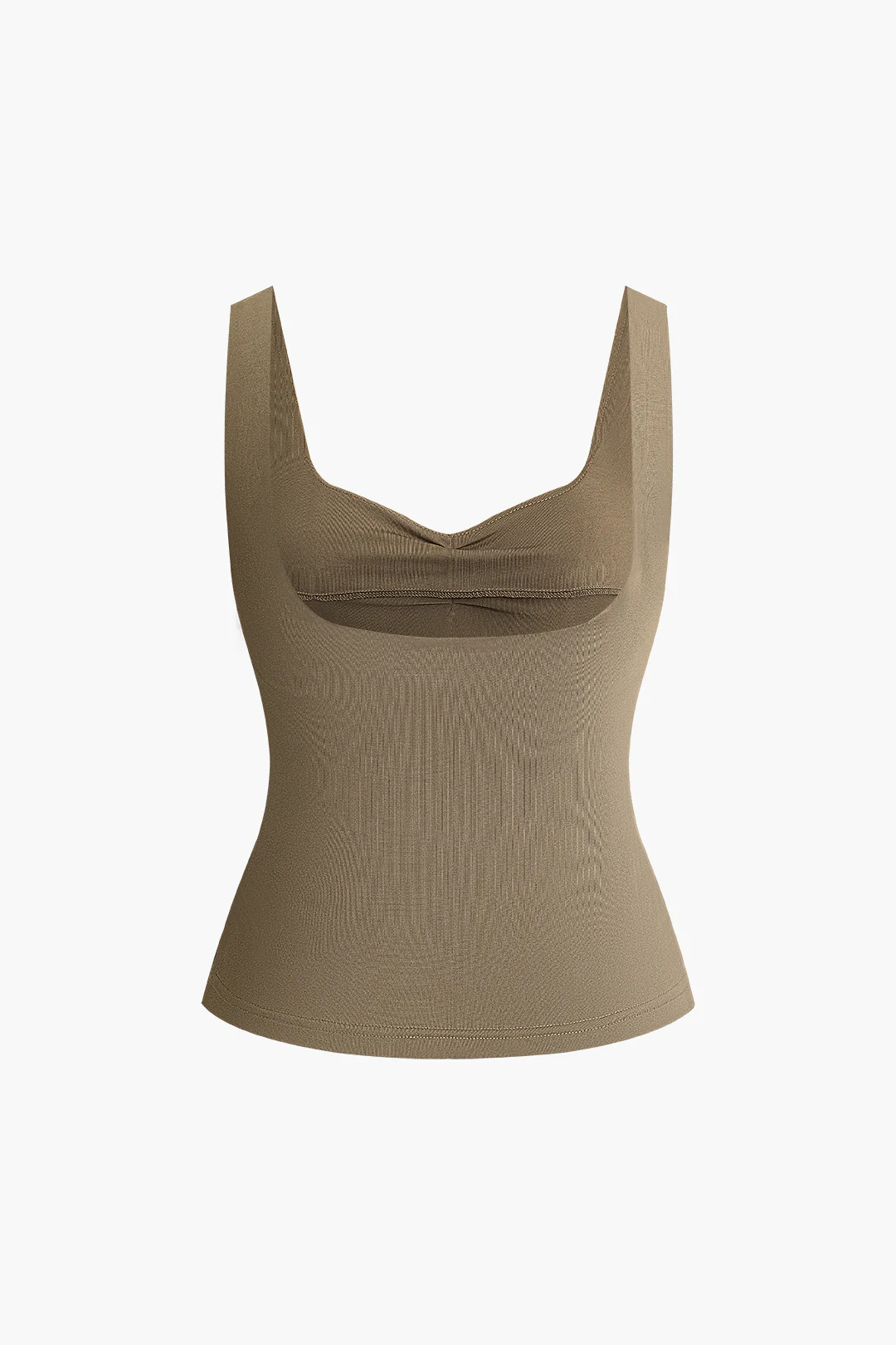 Solid Ruched Backless Tank Top - Flockneti