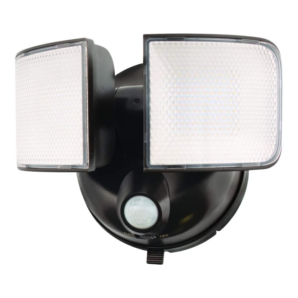 Halo 2 Head Floodlight Bronze 70W 1000 Lumen LED Motion Sensing - Flockneti