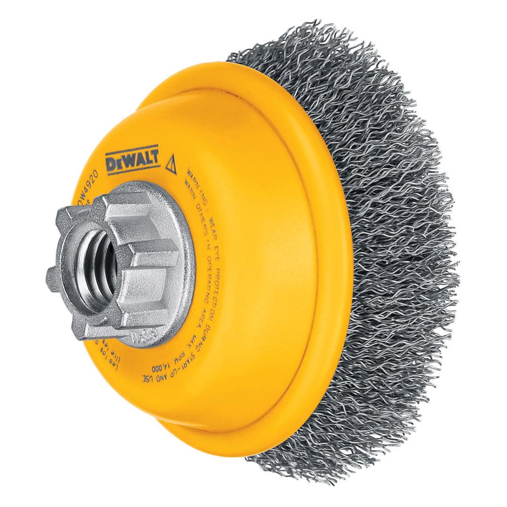 DEWALT 3-in x 5/8-in to 11-in Crimped Wire Cup Brush - Flockneti