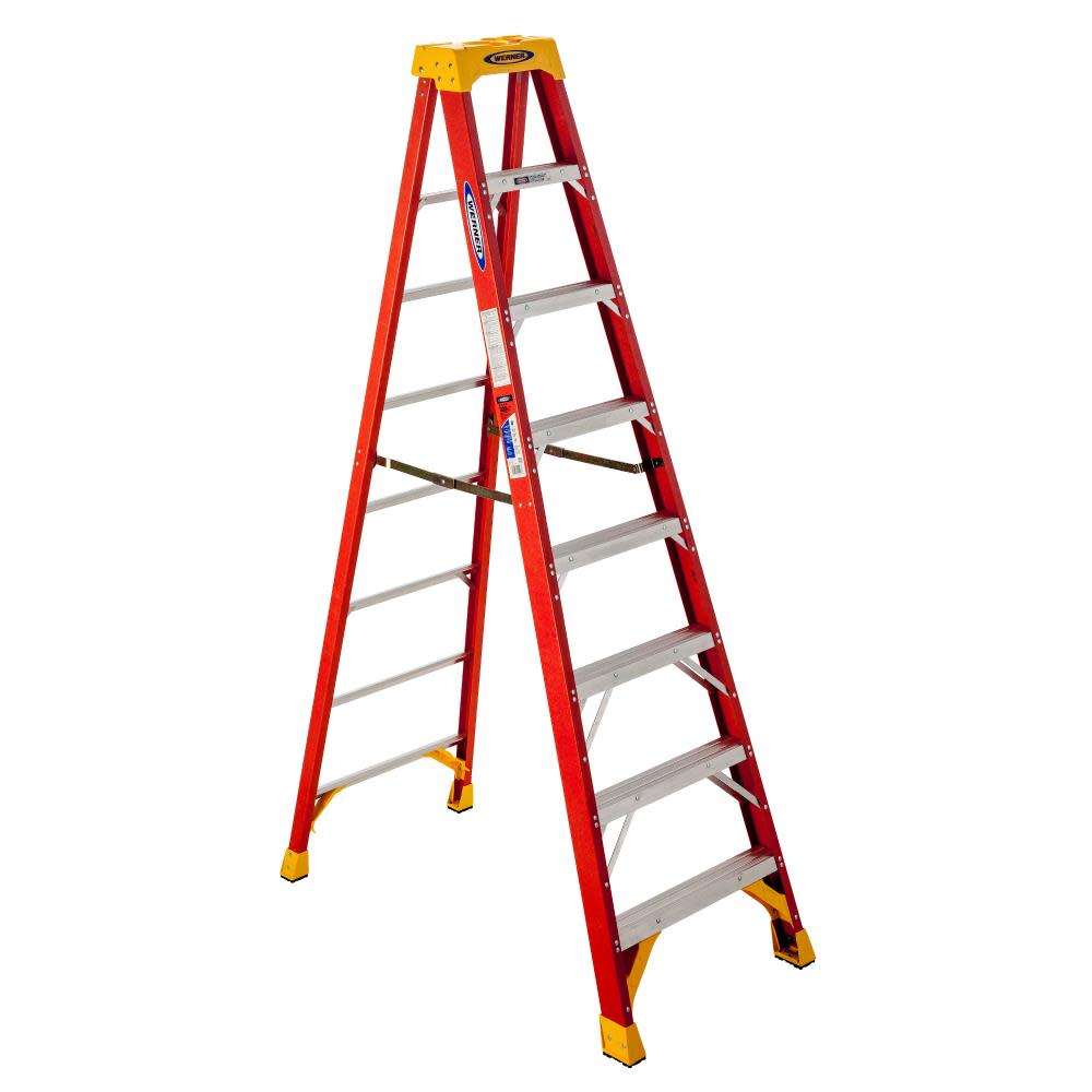 Werner 8ft Type IA Fiberglass Step Ladder 6208 - Flockneti