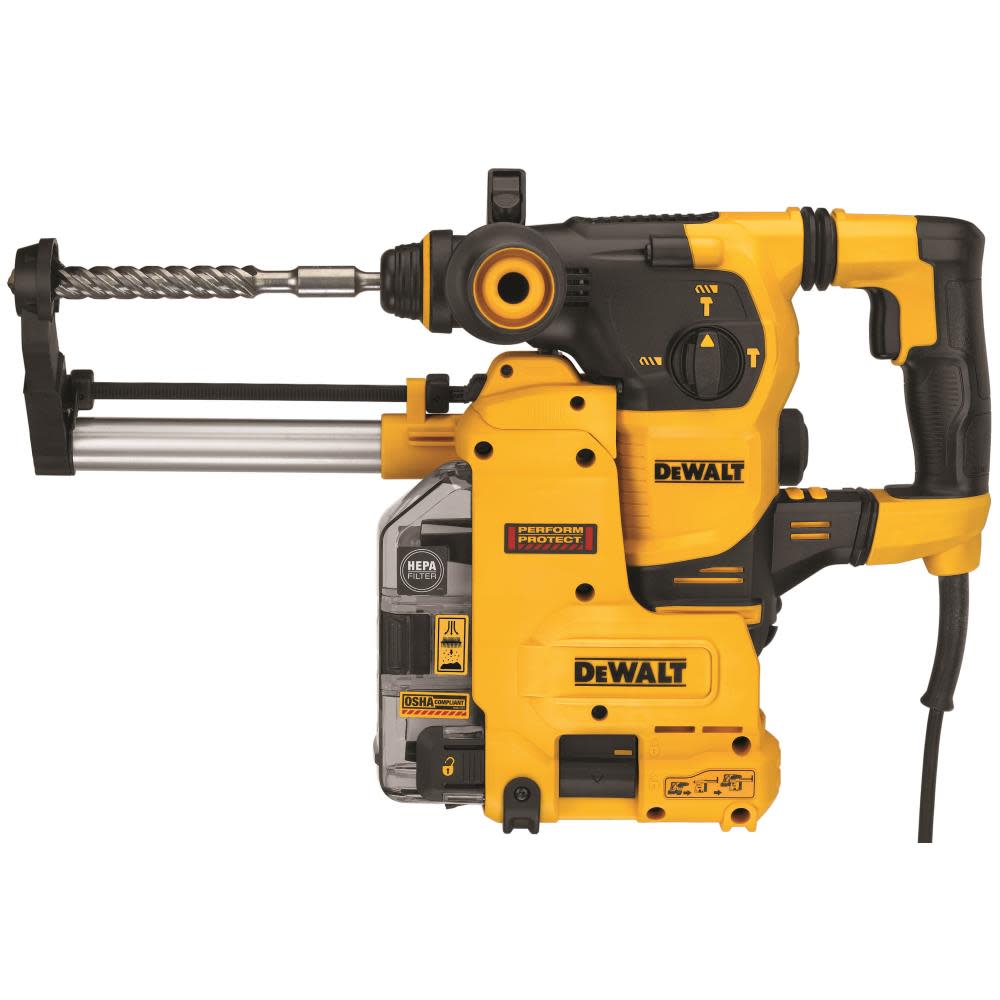 DEWALT 1-1/8-in SDS-plus Keyless Rotary Hammer with Dust Extractor - Flockneti