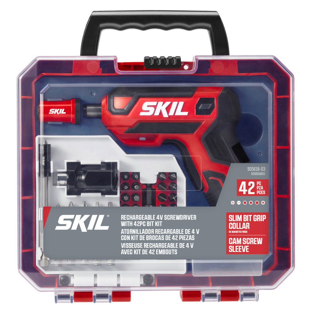 SKIL 4V Screwdriver Rechargeable with 42pc Bit Kit - Flockneti