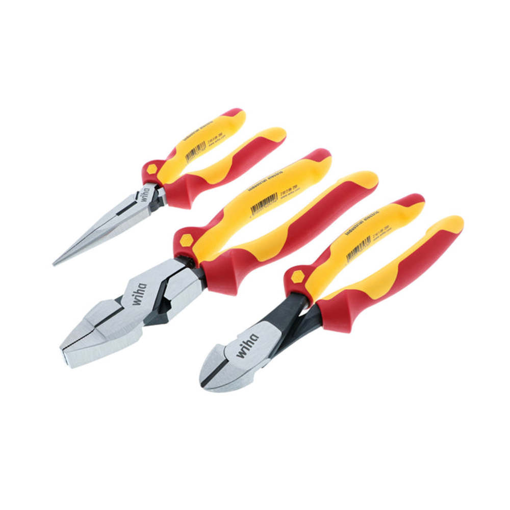 Wiha Insulated Industrial Grip Pliers & Cutters Set 3pc - Flockneti