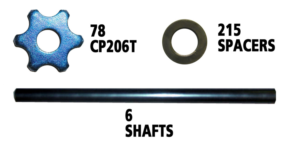 Edco CPM-8 Start-UP Pack with Flails Washers and Shaft - Flockneti