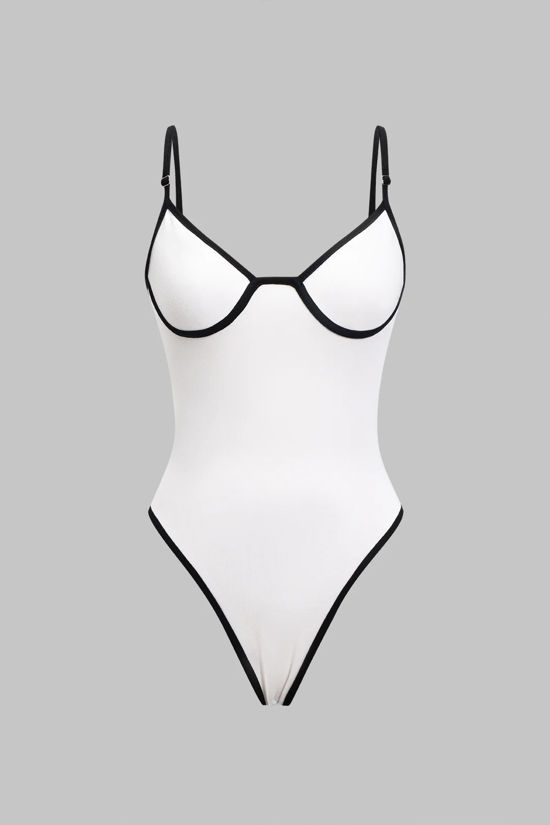 Contrast Binding Sleeveless Bodysuit - Flockneti