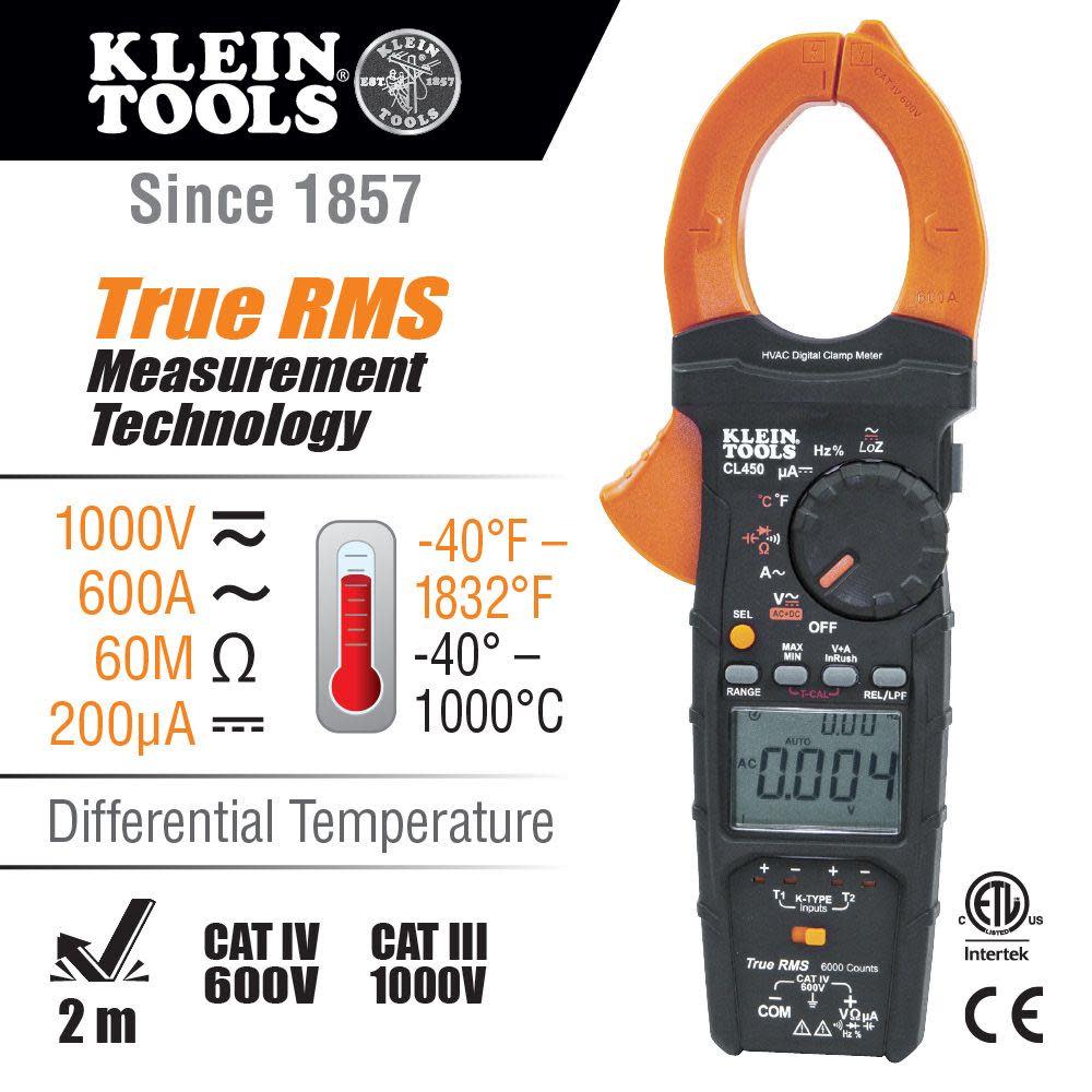 Klein Tools HVAC Clamp Meter Differential Temp - Flockneti