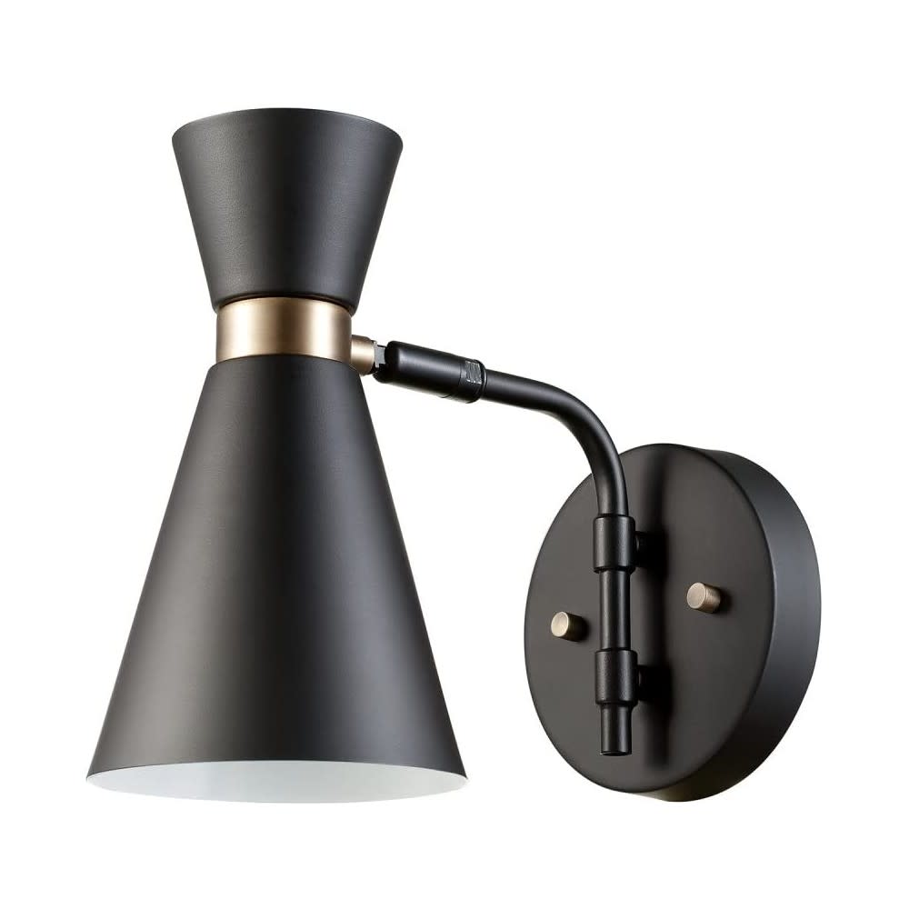 Globe Electric Belmont Wall Sconce Satin Black Hourglass 1 Light - Flockneti