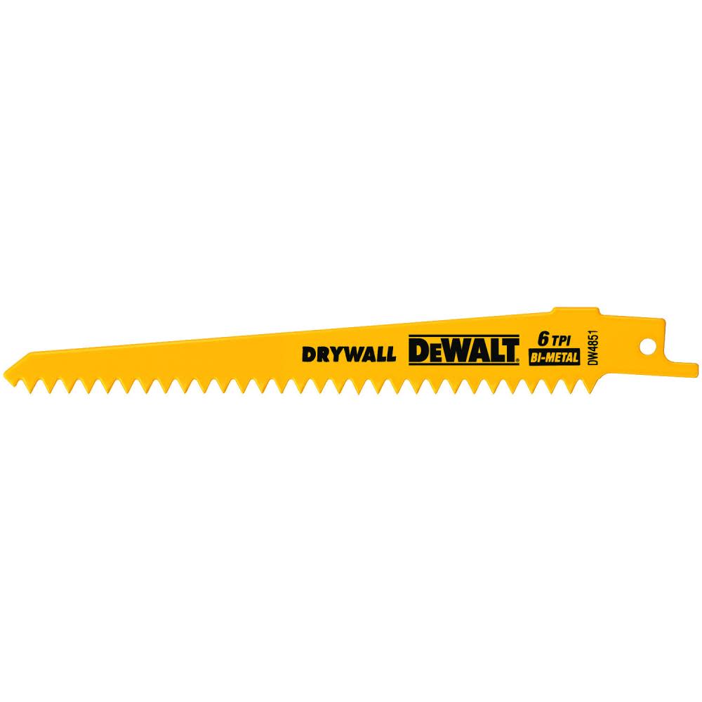 DEWALT 6-in 6TPI Plaster Cutting Bi-Metal Reciprocating Saw Blade (5 pack) - Flockneti