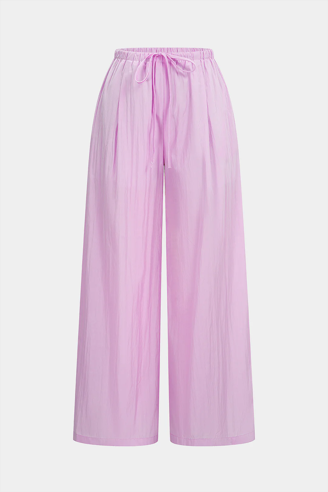 Solid Drawstring Straight Leg Pants - Flockneti