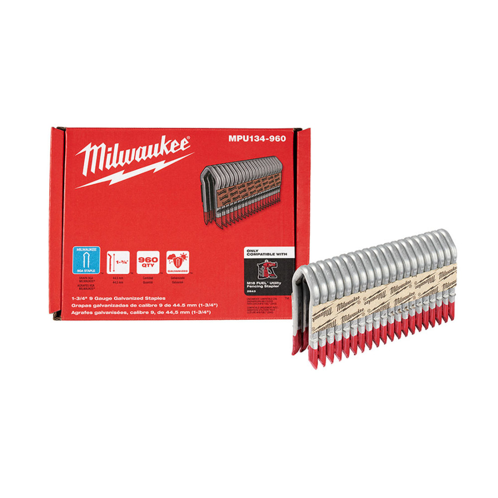 Milwaukee Galvanized Staples 1.75″ 9 Gauge - Flockneti