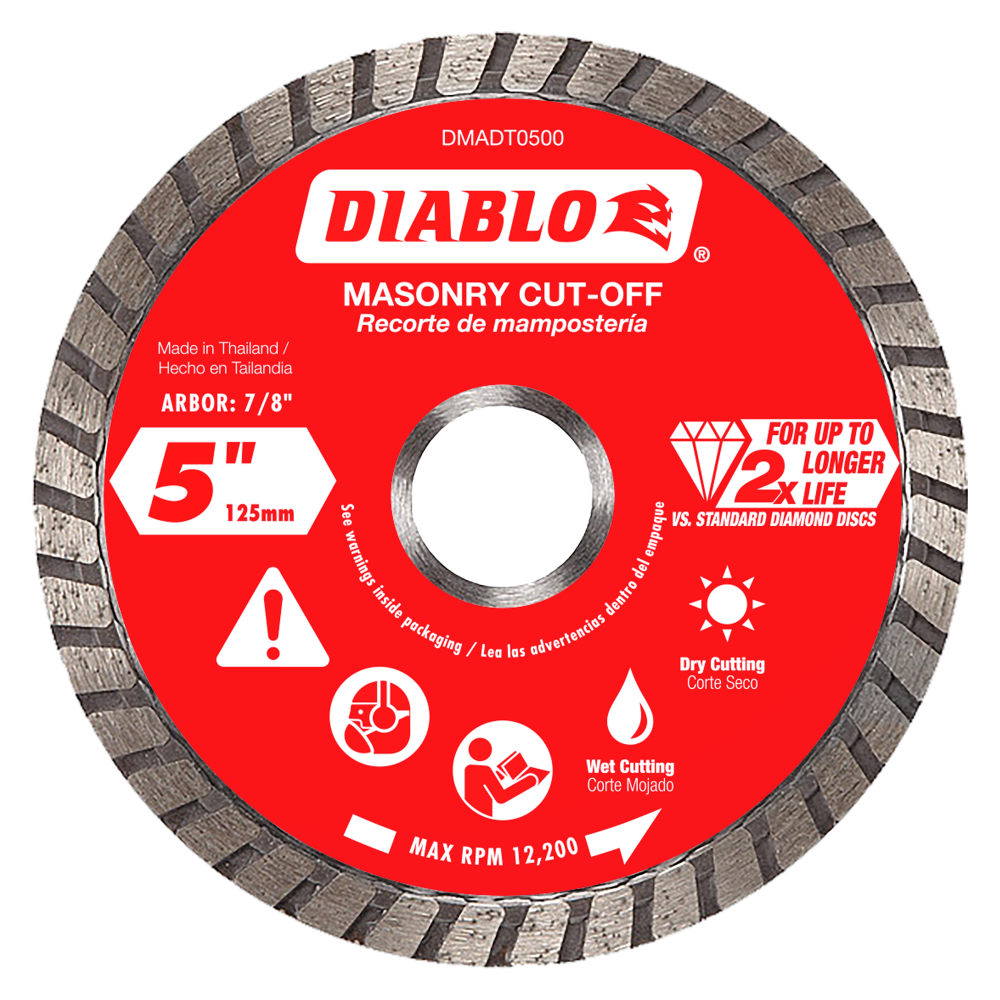 Diablo Tools 5″ Diamond Turbo Cut Off Discs Masonry - Flockneti