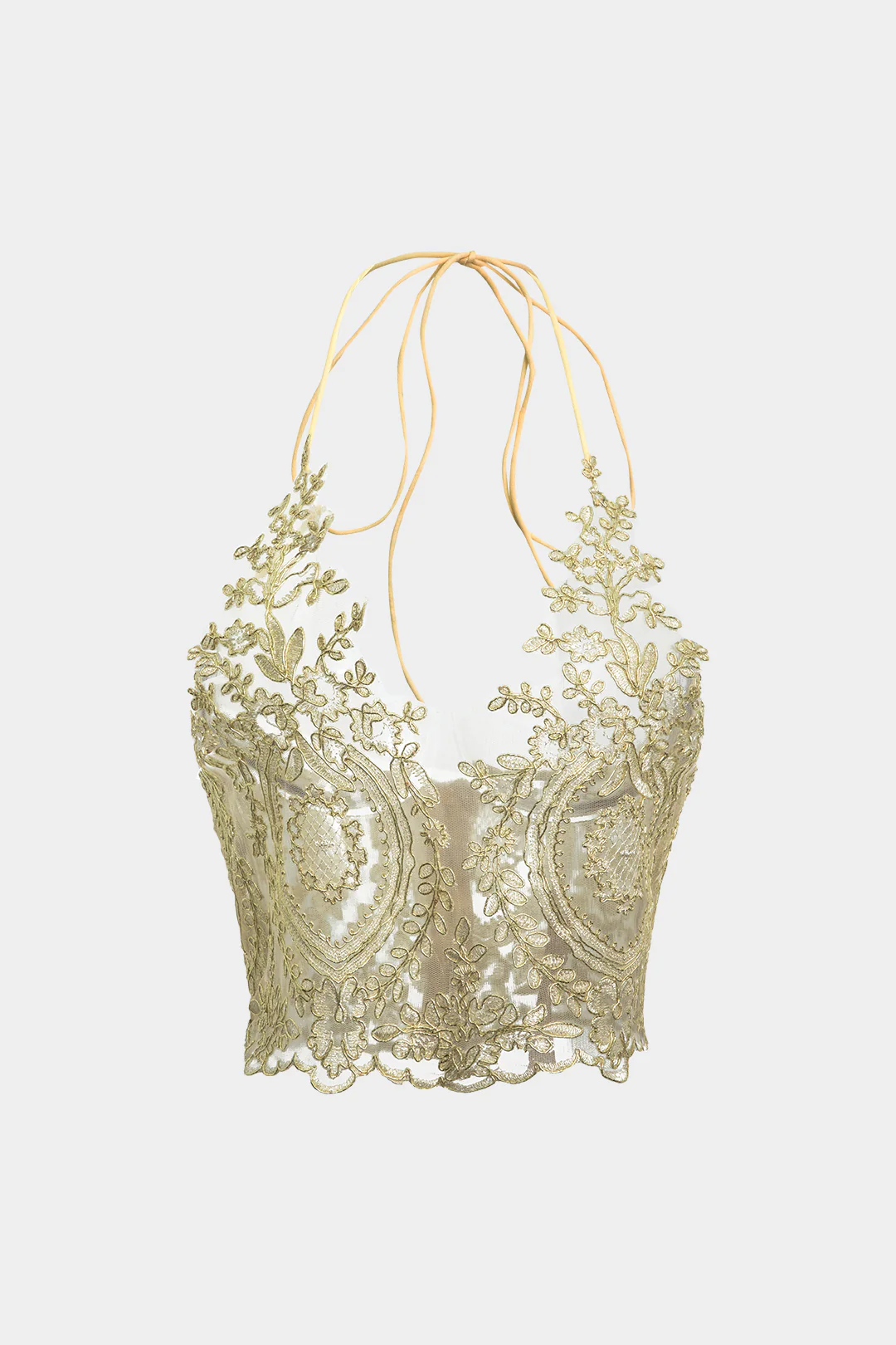 Lace Cut Out Tie Up Zipper Cami Top - Flockneti