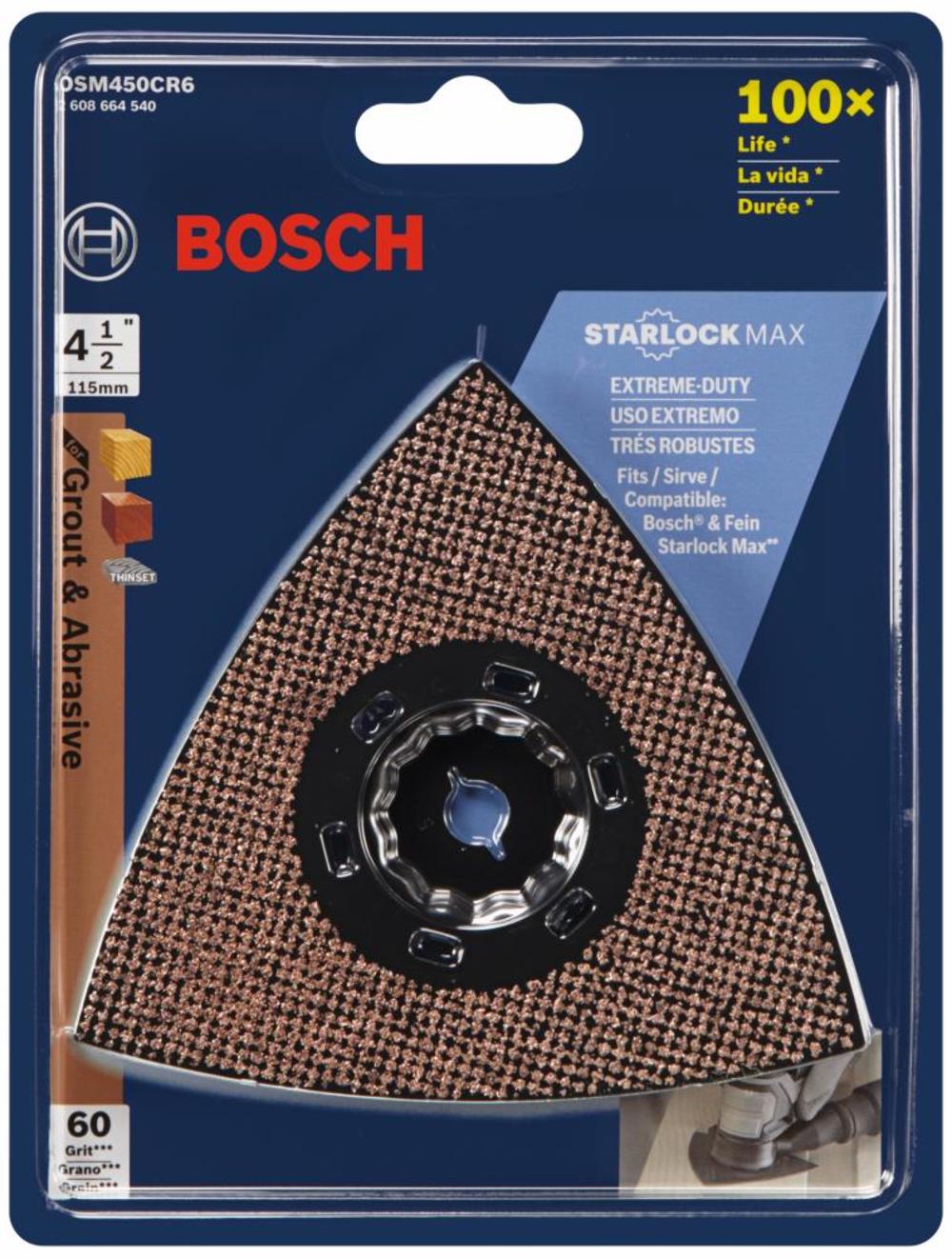 Bosch StarlockMax Oscillating Multi-Tool Carbide 60 Grit Delta Sanding Pad - Flockneti