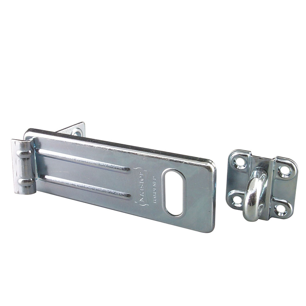 Master Lock Hasp 6″ Zinc Plated Hardened Steel Hinge 1pk - Flockneti