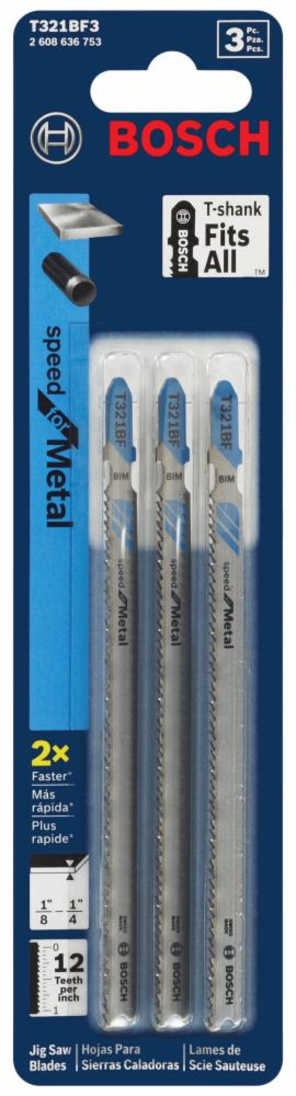 Bosch Jig Saw Blades 3pc 5 1/4″ 12 TPI Speed for Metal T Shank - Flockneti