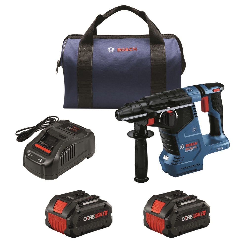 Bosch 18V Bulldog 1″ Rotary Hammer SDS plus Kit - Flockneti